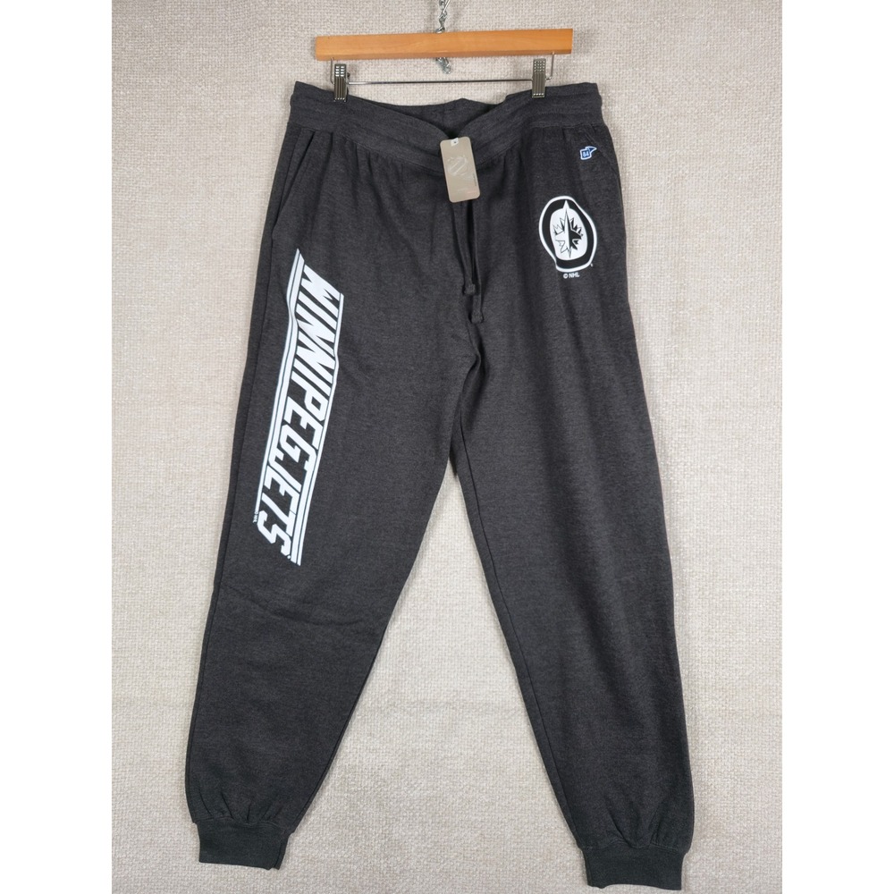 Blue 84 Winnipeg Jets NHL Mens Size XL Charcoal Heather Jogger Sweatpants NWT‎